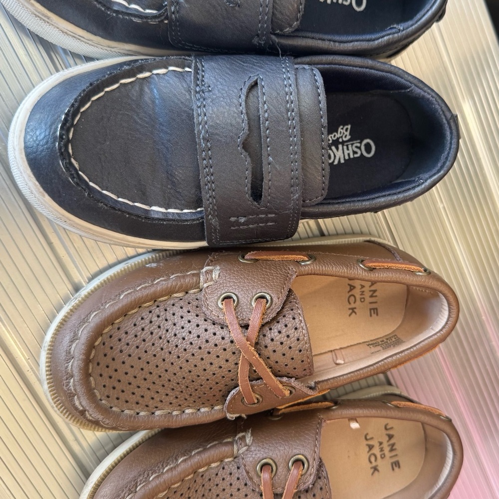 Janie and Jack Brown and Black Kids Dress Shoes